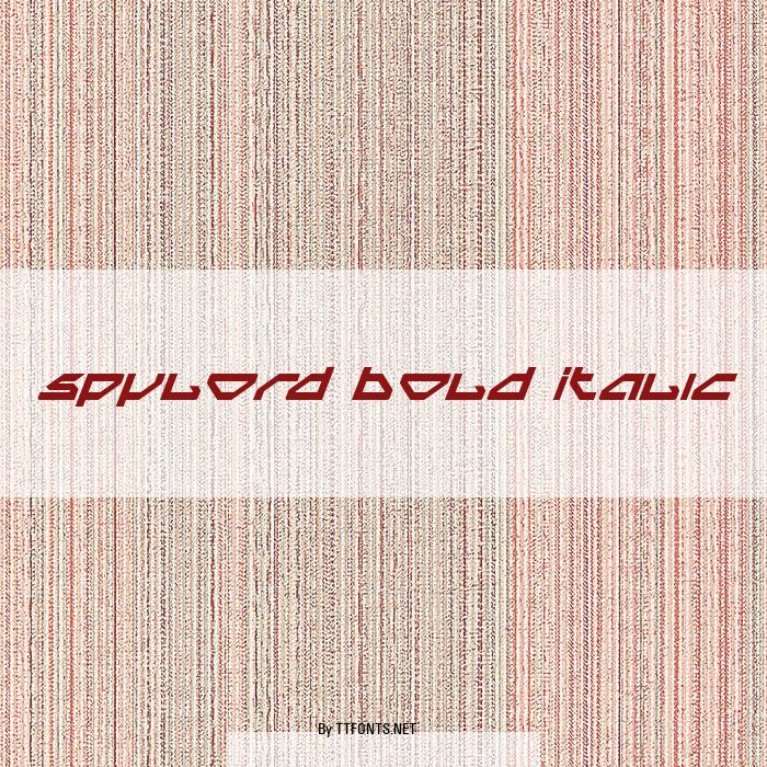 Spylord Bold Italic example